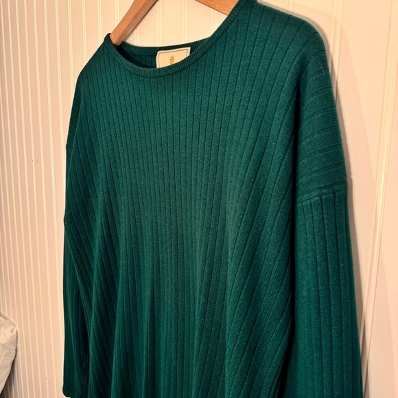 Vintage Express Tricot Womens Ribbed Tunic Large Forest Green Long Sleeve Size M - Picture 3 of 10